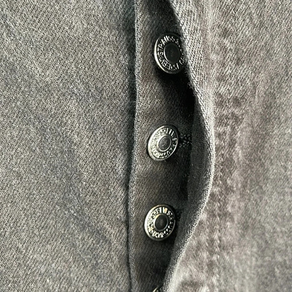 LEVIS 501 Cropped Jeans Black Premium Big E Button Fly High Waisted Size 32x26 - Picture 5 of 13